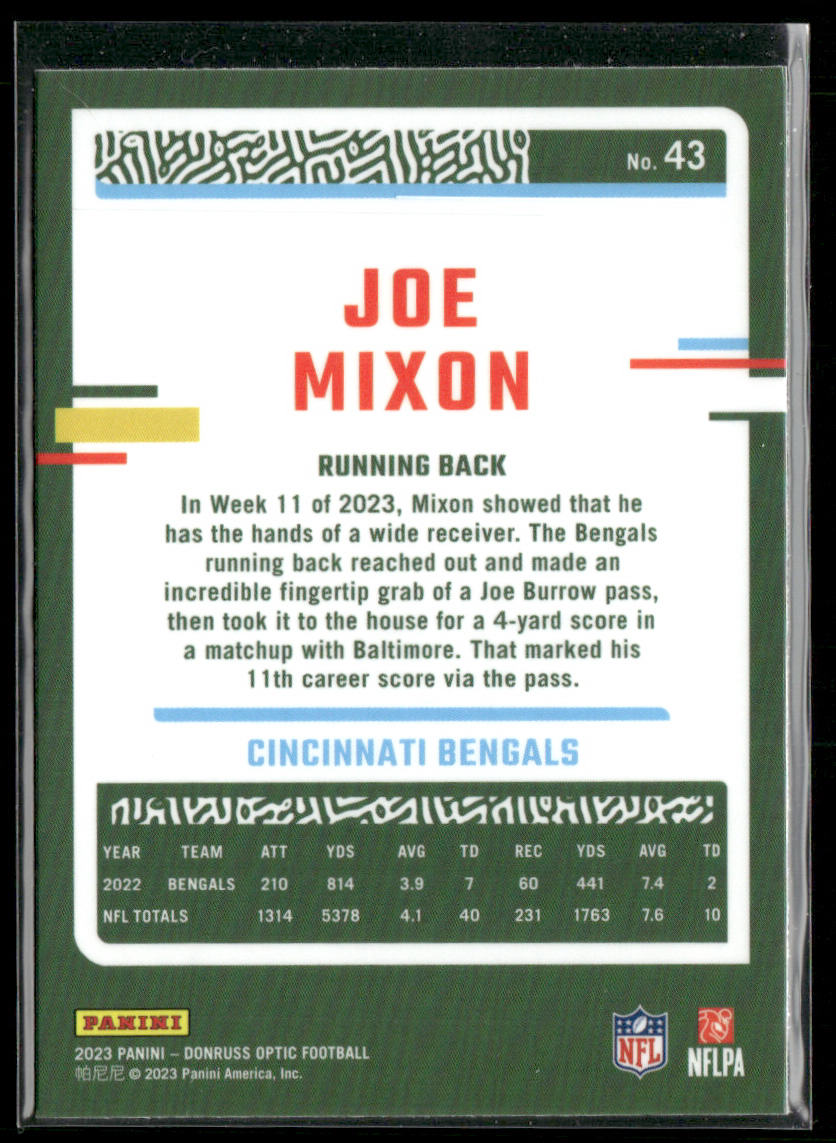 Joe Mixon 2023 Donruss Optic #43 Cincinnati Bengals