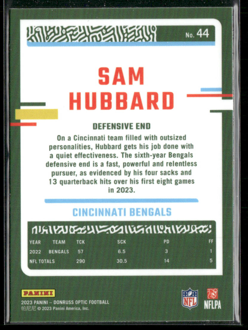 Sam Hubbard 2023 Donruss Optic #44 Cincinnati Bengals