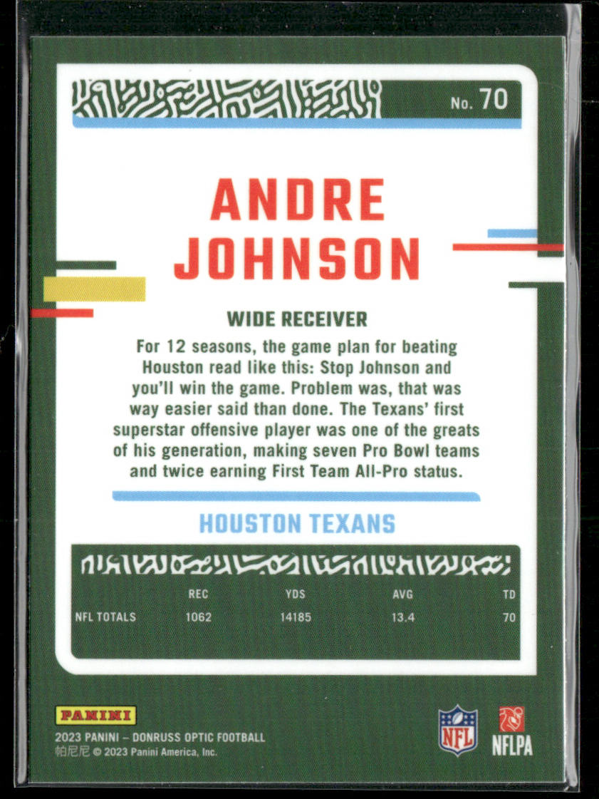 Andre Johnson 2023 Donruss Optic #70 Houston Texans