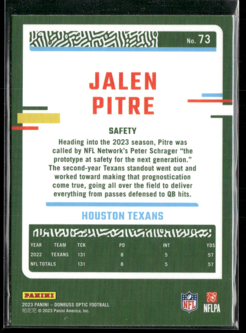 Jalen Pitre 2023 Donruss Optic Rocket #73 Houston Texans