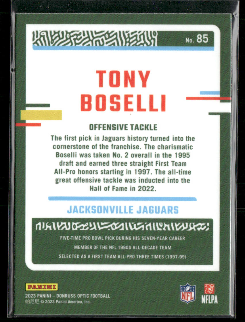 Tony Boselli 2023 Donruss Optic #85 Jacksonville Jaguars