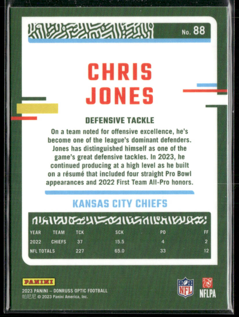 Chris Jones 2023 Donruss Optic #88 Kansas City Chiefs