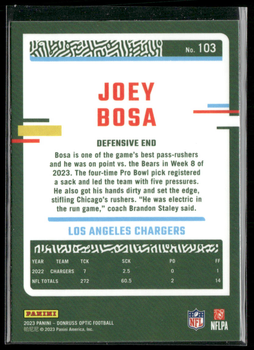 Joey Bosa 2023 Donruss Optic #103 Los Angeles Chargers