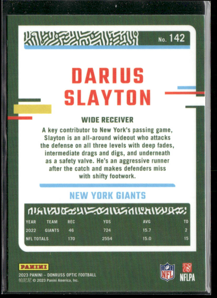 Darius Slayton 2023 Donruss Optic #142 New York Giants