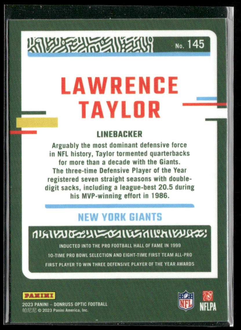Lawrence Taylor 2023 Donruss Optic #145 New York Giants