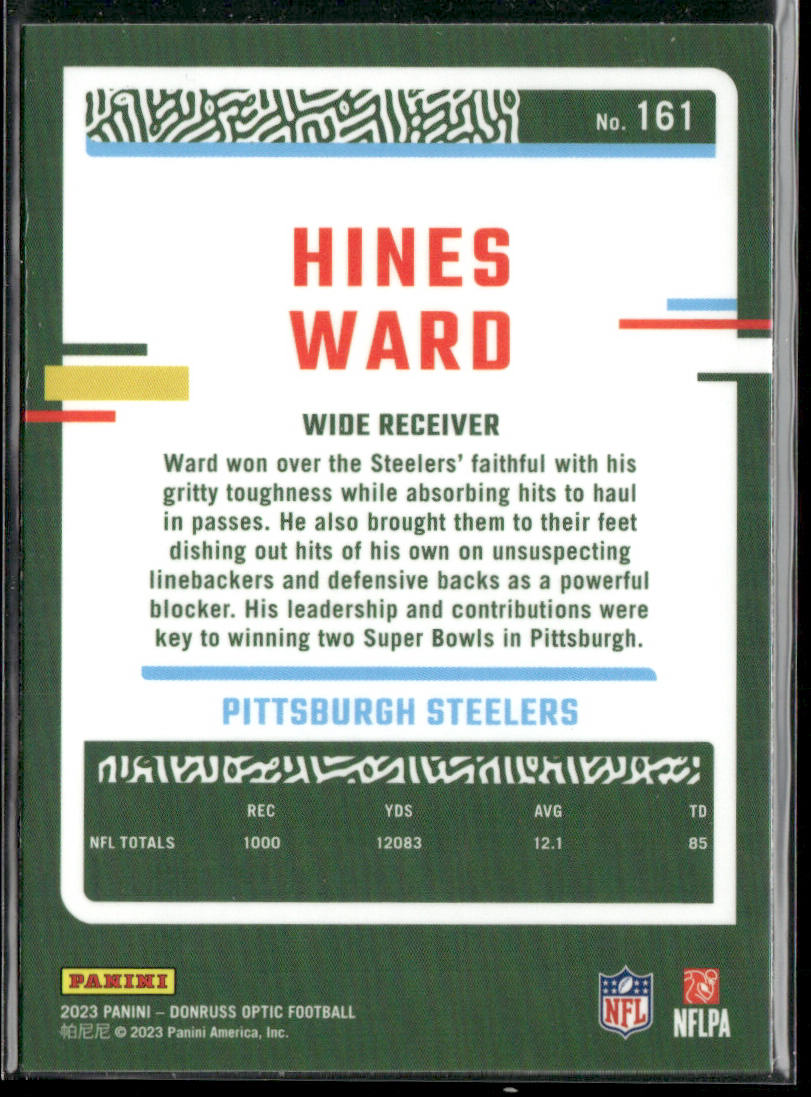 Hines Ward 2023 Donruss Optic #161 Pittsburgh Steelers