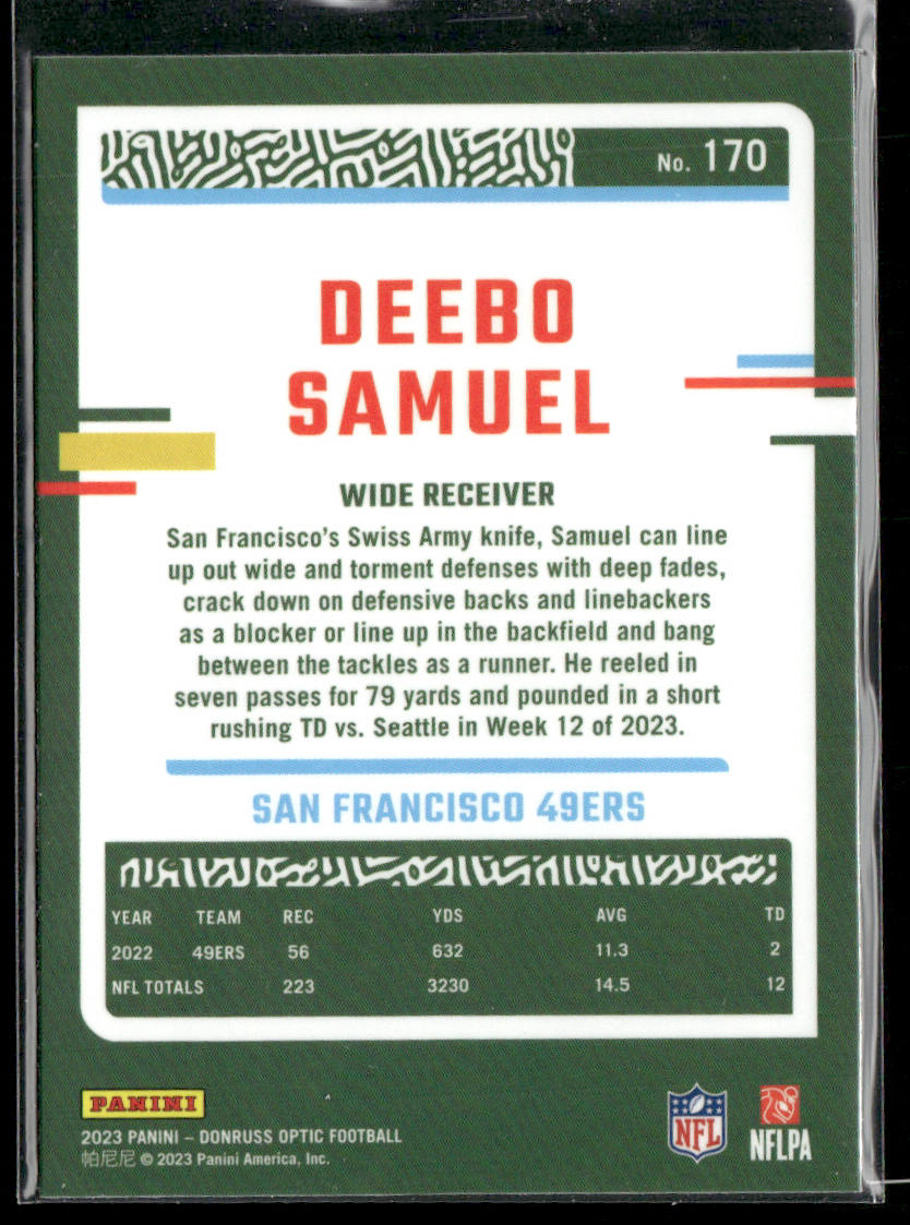 Deebo Samuel 2023 Donruss Optic #170 San Francisco 49ers