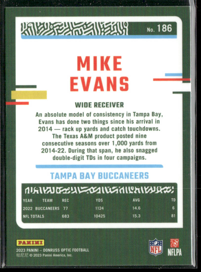Mike Evans 2023 Donruss Optic #186 Tampa Bay Buccaneers