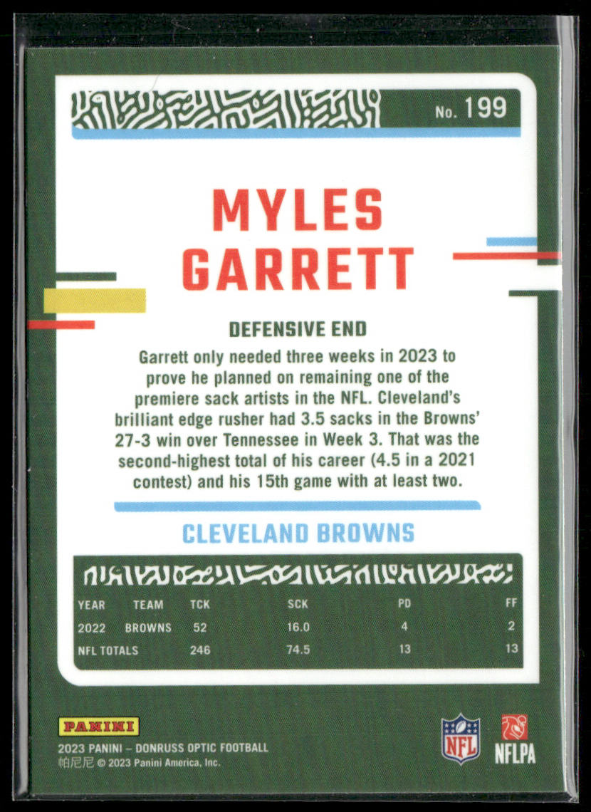 Myles Garrett 2023 Donruss Optic #199 Cleveland Browns