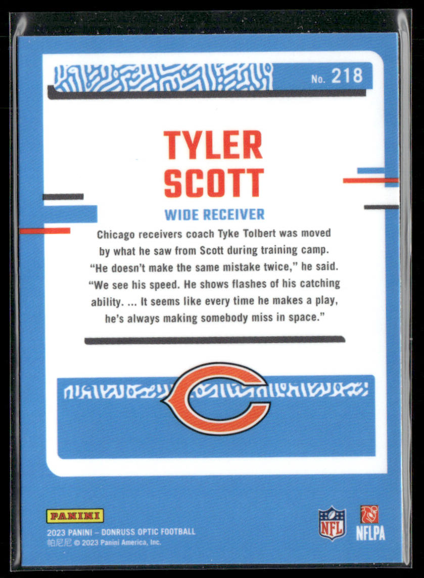 Tyler Scott 2023 Donruss Optic #218 RC Chicago Bears