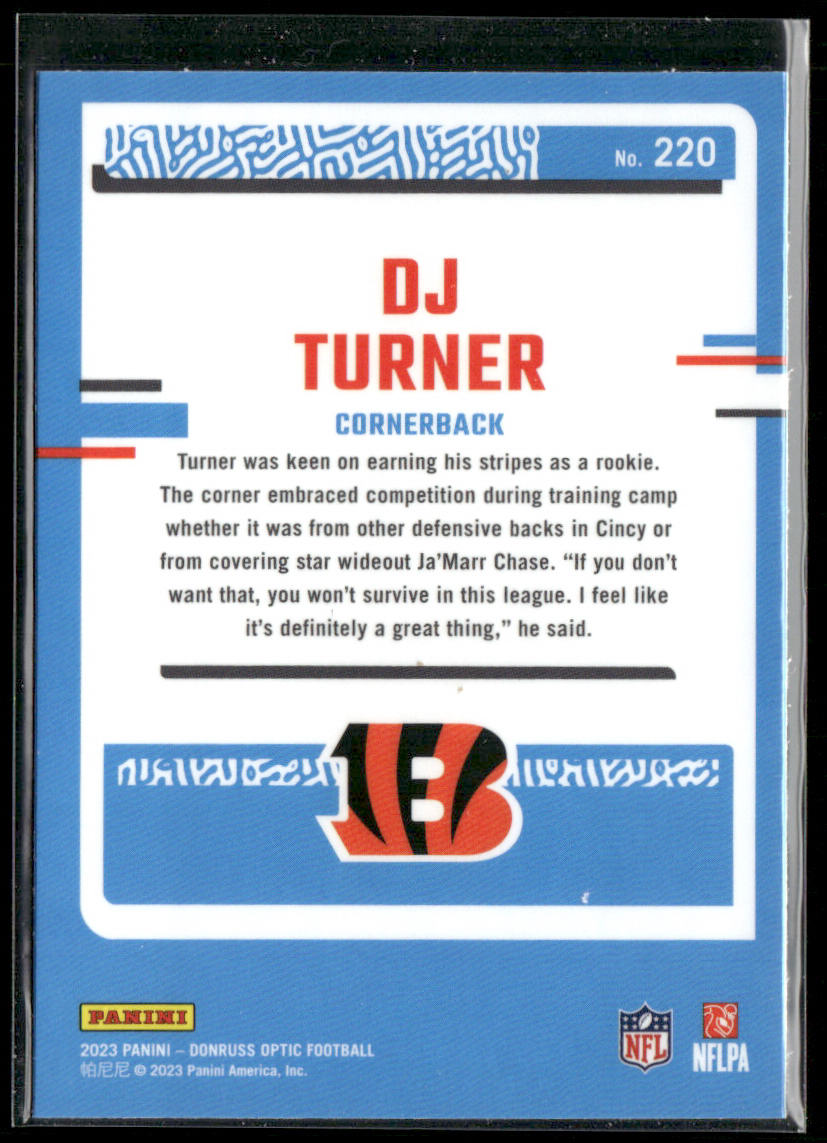 DJ Turner 2023 Donruss Optic #220 RC Cincinnati Bengals