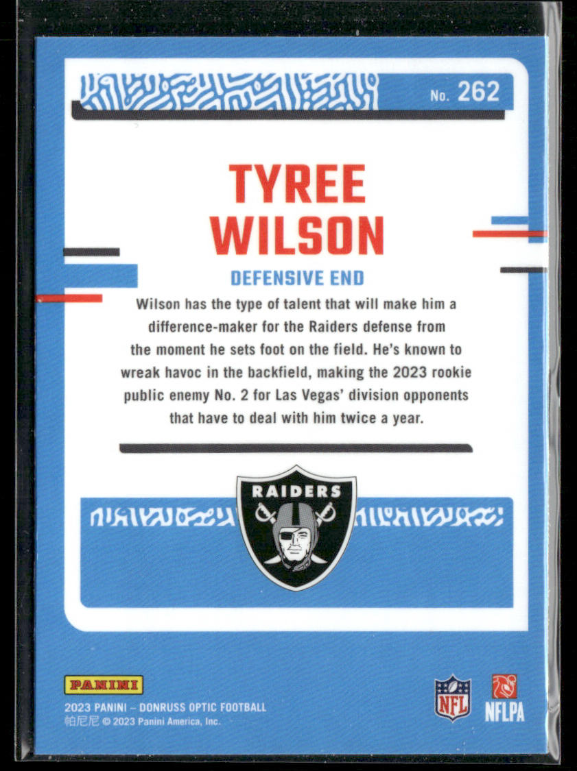 Tyree Wilson 2023 Donruss Optic #262 RC Las Vegas Raiders
