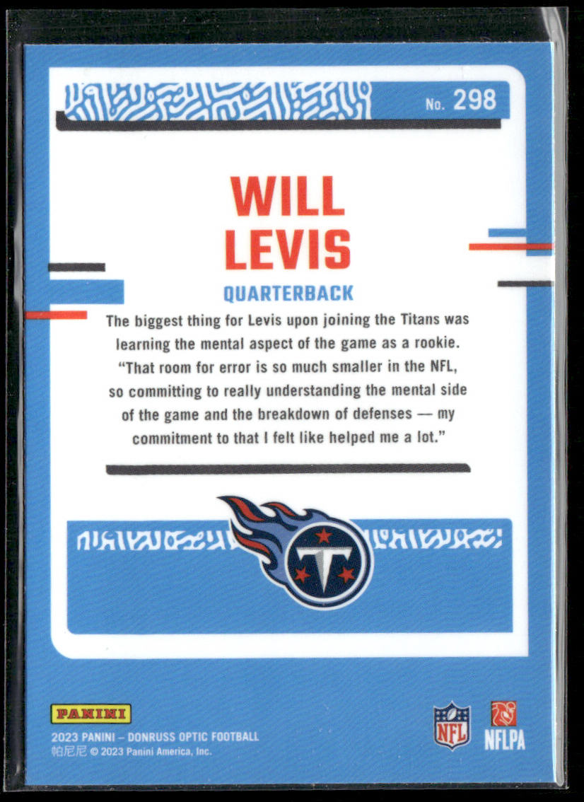 Will Levis 2023 Donruss Optic #298 RC Tennessee Titans