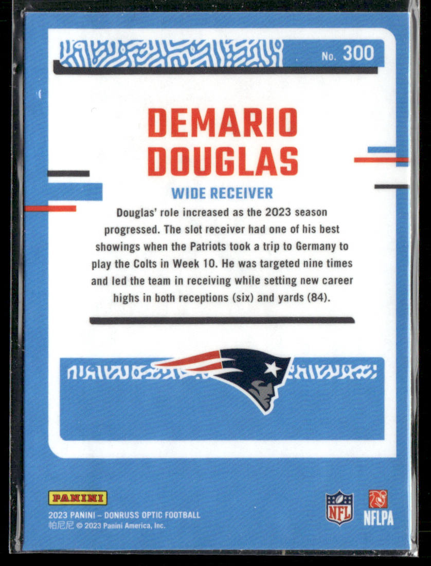 Demario Douglas 2023 Donruss Optic #300 RC New England Patriots