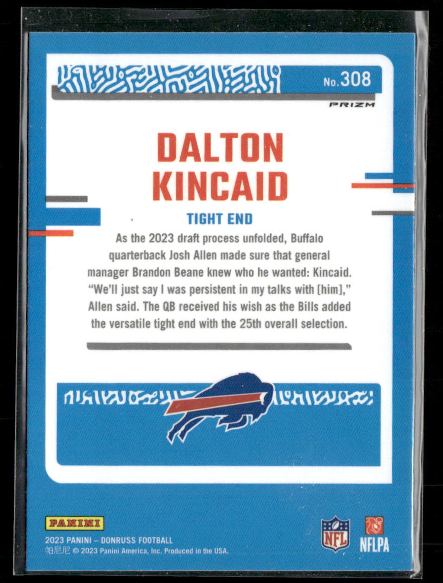 Dalton Kincaid 2023 Donruss Optic Rated Rookie Preview Blue Scope Prizm #308 RC