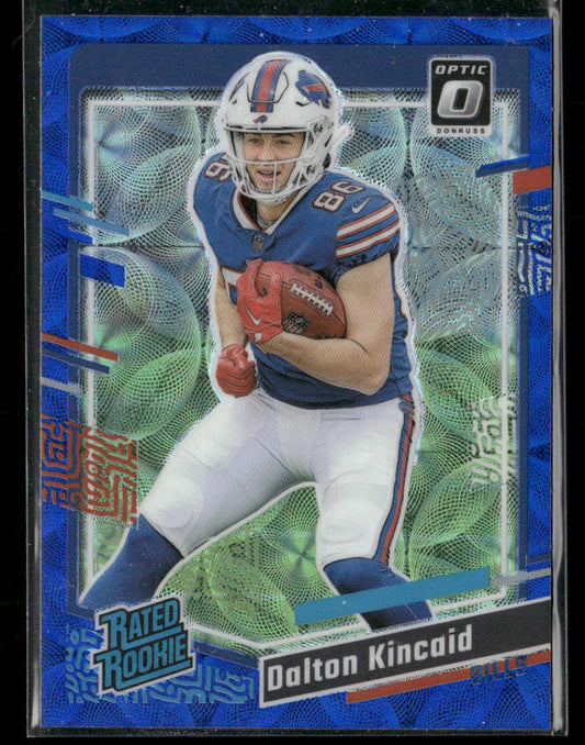 Dalton Kincaid 2023 Donruss Optic Rated Rookie Preview Blue Scope Prizm #308 RC