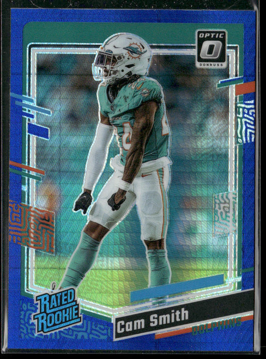 Cam Smith 2023 Donruss Optic Blue Hyper #268 RC Miami Dolphins