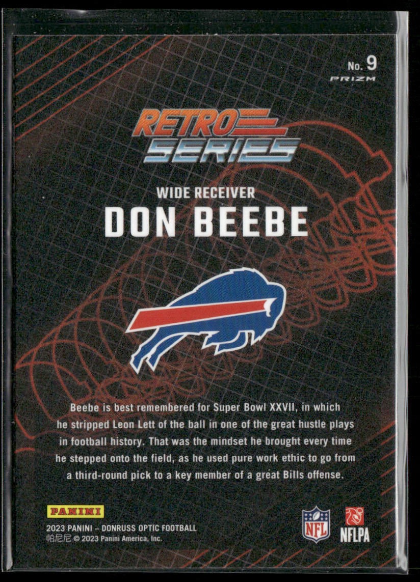Don Beebe 2023 Donruss Optic Retro Series #9 Buffalo Bills
