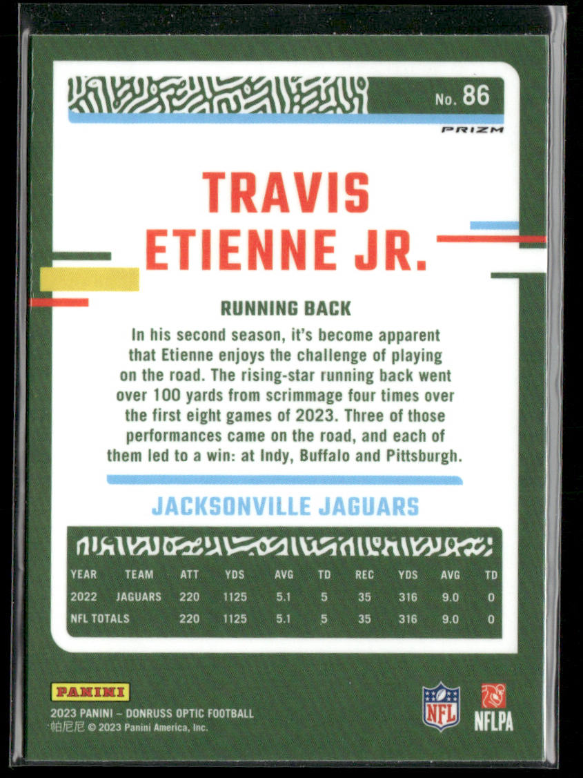 Travis Etienne Jr. 2023 Donruss Optic Stars #86 Jacksonville Jaguars