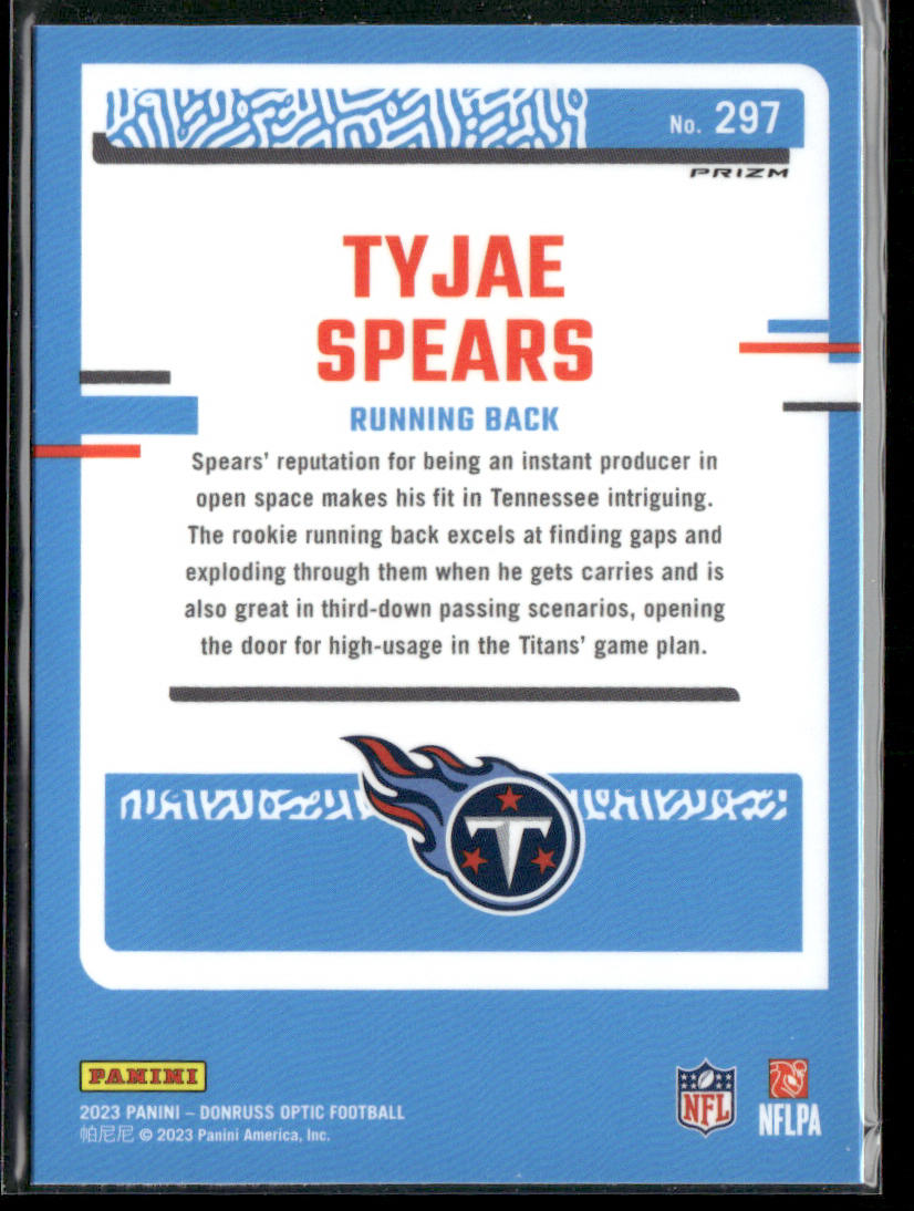 Tyjae Spears 2023 Donruss Optic Stars #297 RC Tennessee Titans