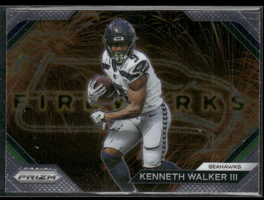 Kenneth Walker III 2023 Panini Prizm Fireworks #F-14 Seattle Seahawks