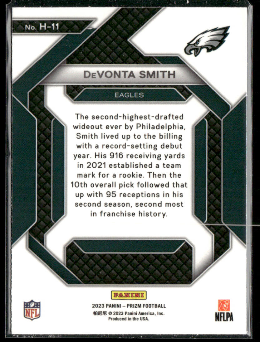 DeVonta Smith 2023 Panini Prizm Emergent #H-11 Philadelphia Eagles