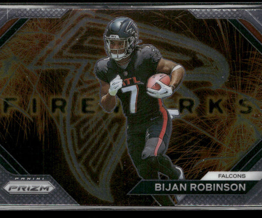 Bijan Robinson 2023 Panini Prizm Fireworks #F-24 Atlanta Falcons