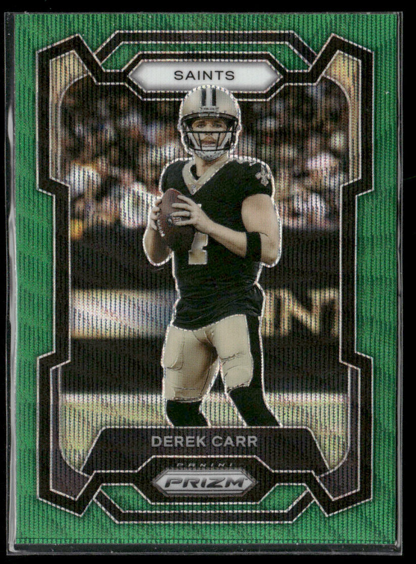 Derek Carr 2023 Panini Prizm Green Wave #213 New Orleans Saints
