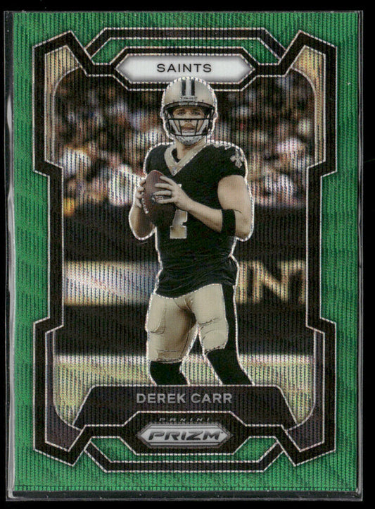 Derek Carr 2023 Panini Prizm Green Wave #213 New Orleans Saints