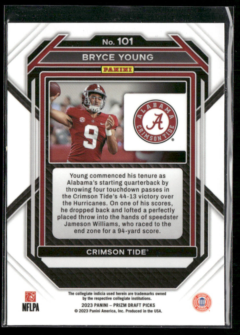 Bryce Young 2023 Panini Prizm Draft Picks #101 Alabama Crimson Tide