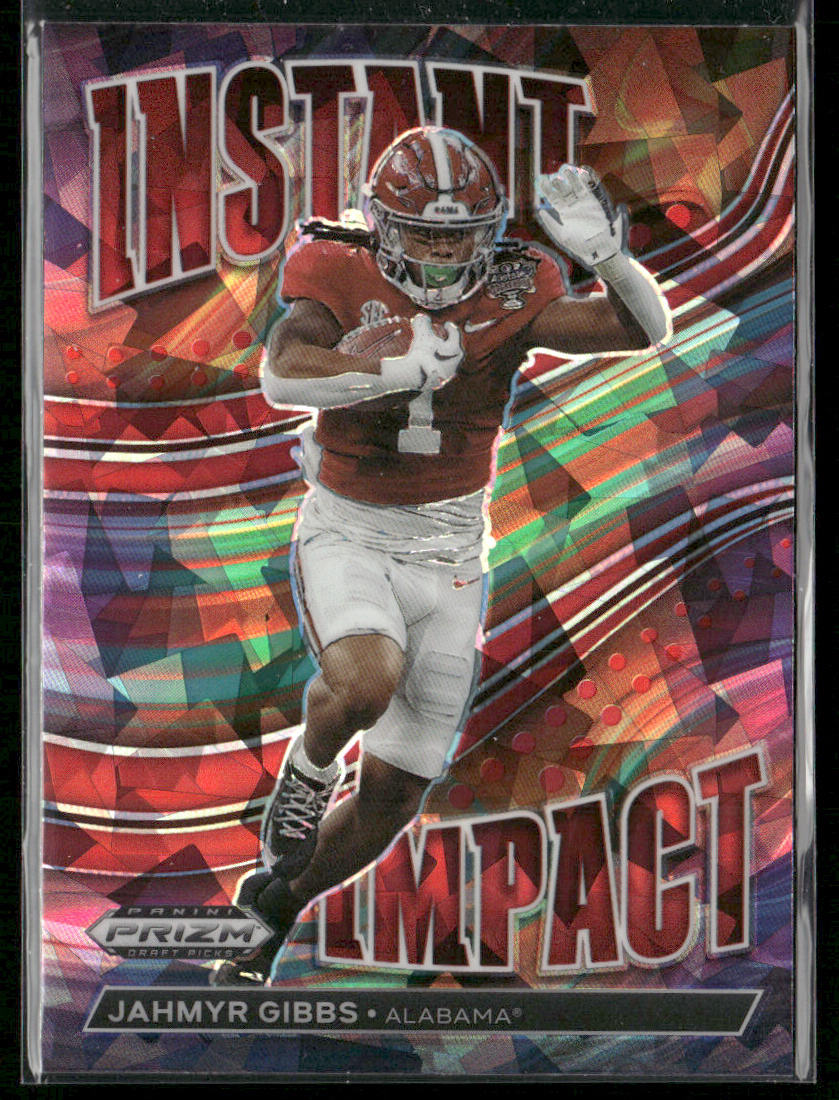 Jahmyr Gibbs 2023 Panini Prizm Draft Picks Instant Impact Red Ice #II-18