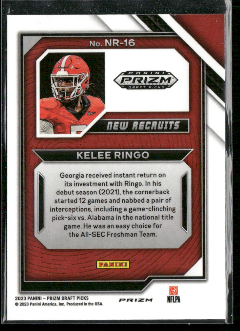 Kelee Ringo 2023 Panini Prizm Draft Picks New Recruits Red Ice #NR-16