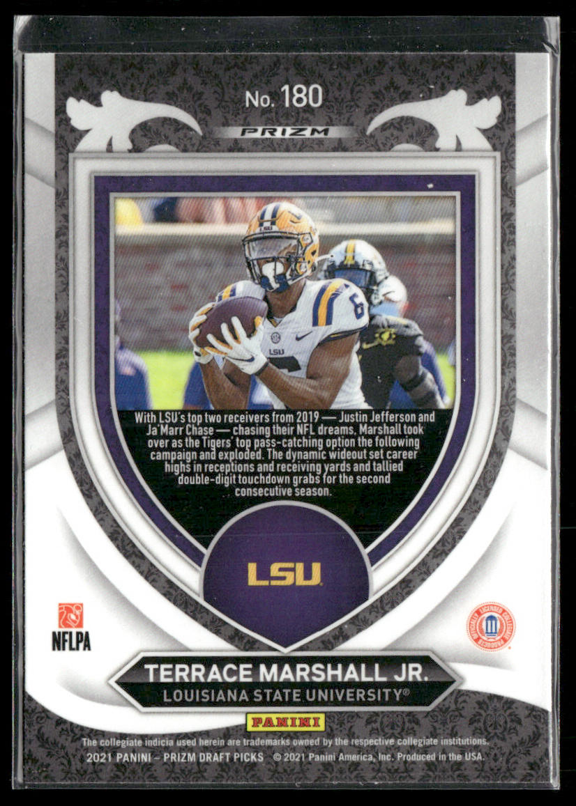 Terrace Marshall Jr. 2021 Panini Prizm Draft Picks Red White and Blue #180