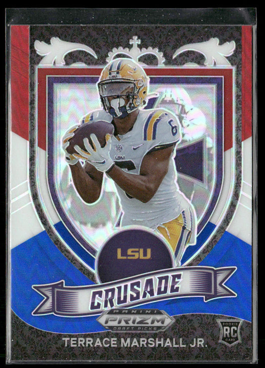 Terrace Marshall Jr. 2021 Panini Prizm Draft Picks Red White and Blue #180