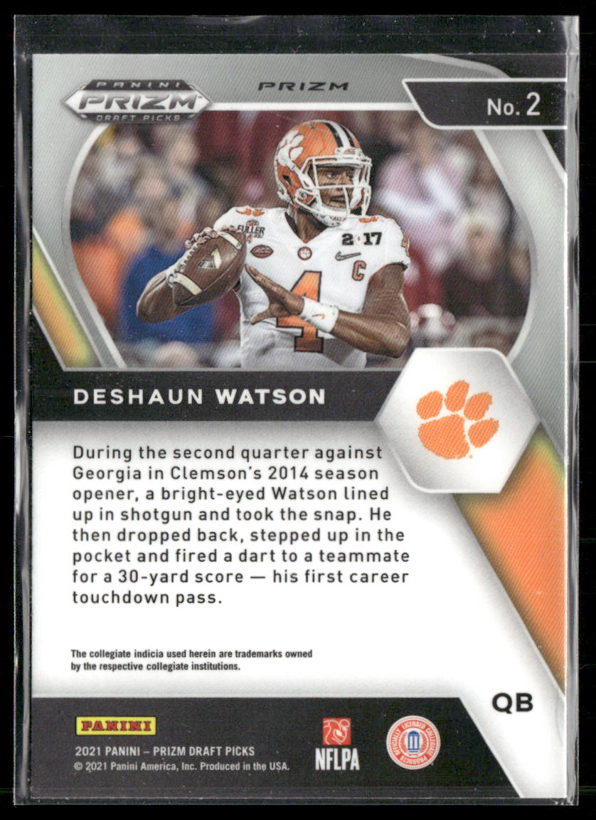 Deshaun Watson 2021 Panini Prizm Draft Picks Collegiate Red White and Blue #2