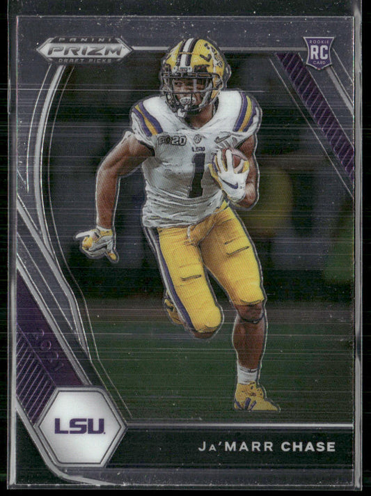 Ja'Marr Chase 2021 Panini Prizm Draft Picks Collegiate #112 LSU Tigers