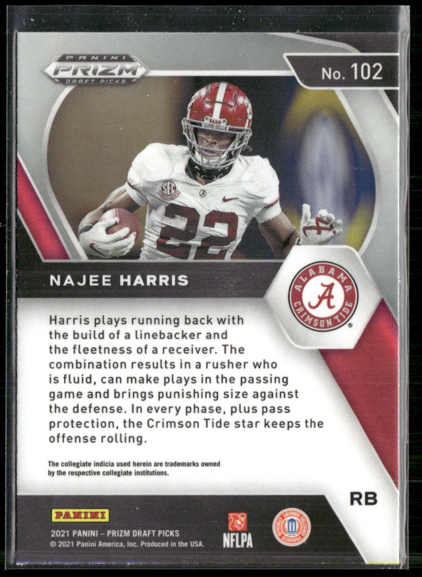 Najee Harris 2021 Panini Prizm Draft Picks Collegiate #102 Alabama Crimson Tide