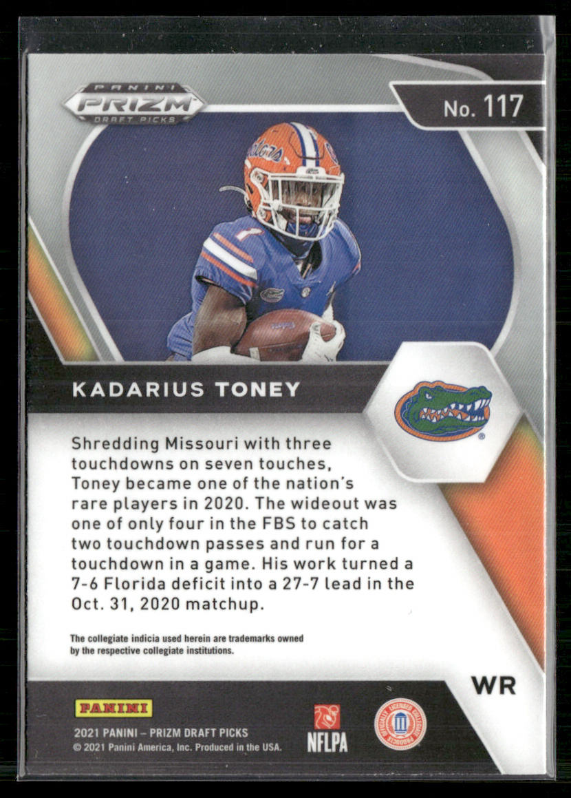 Kadarius Toney 2021 Panini Prizm Draft Picks Collegiate #117 Florida Gators