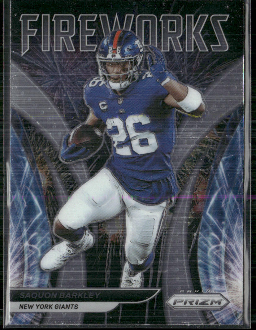 Saquon Barkley 2021 Panini Prizm Fireworks #F-1 New York Giants