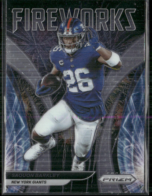 Saquon Barkley 2021 Panini Prizm Fireworks #F-1 New York Giants