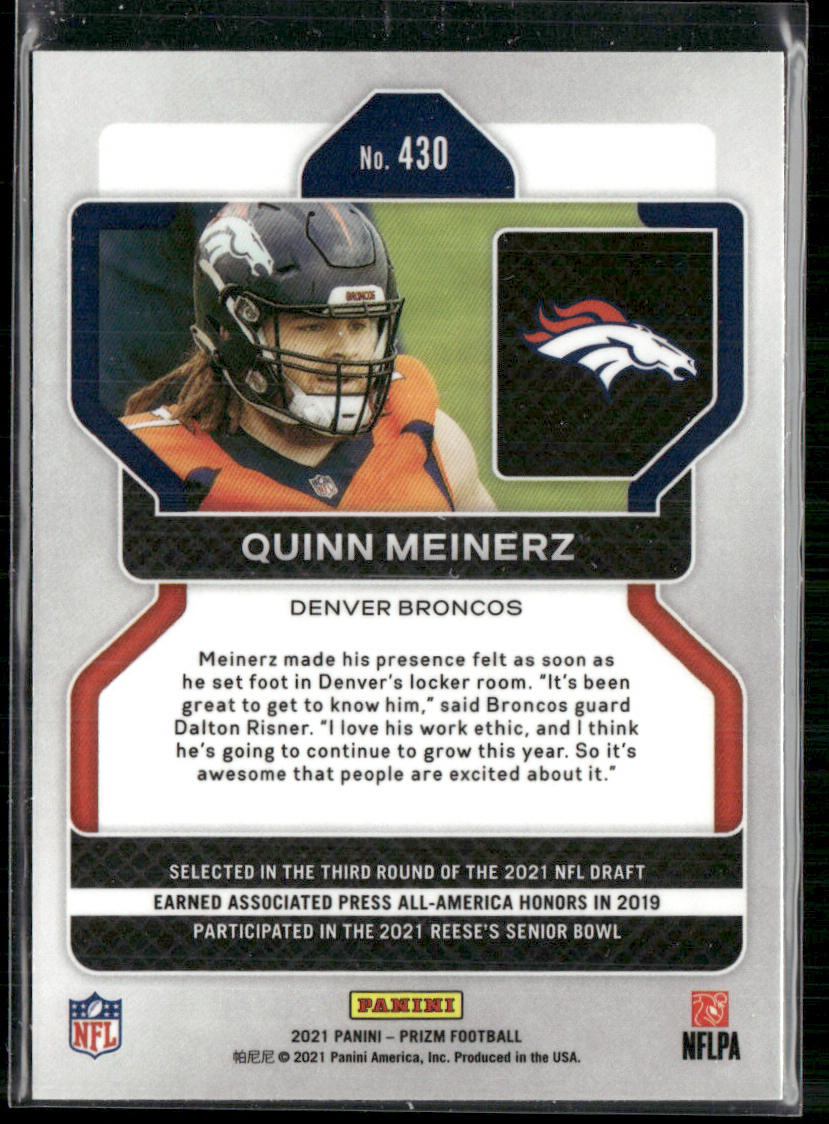Quinn Meinerz 2021 Panini Prizm #430 RC Denver Broncos