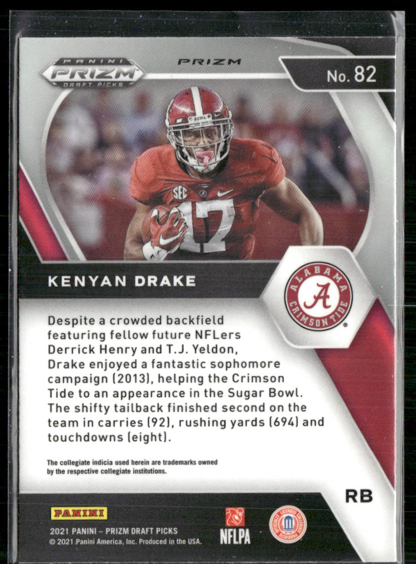 Kenyan Drake 2021 Panini Prizm Draft Picks Collegiate Silver #82