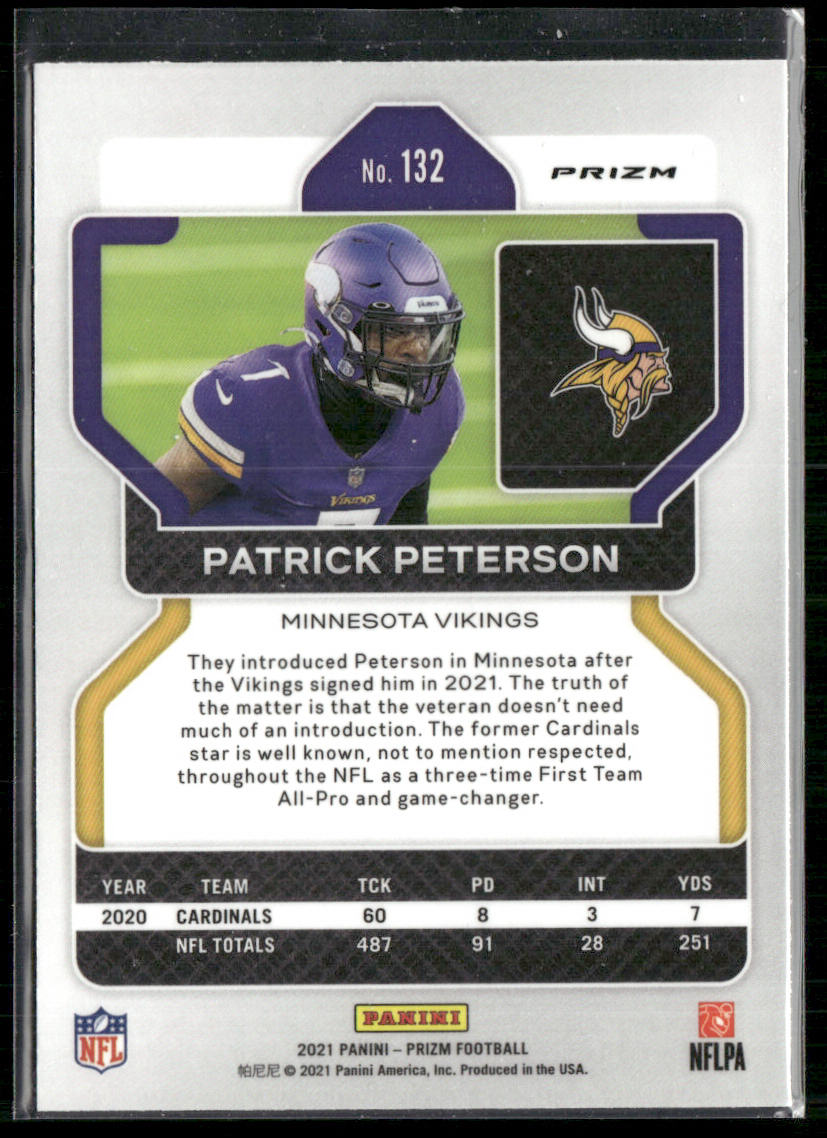 Patrick Peterson 2021 Panini Prizm Green #132 Minnesota Vikings