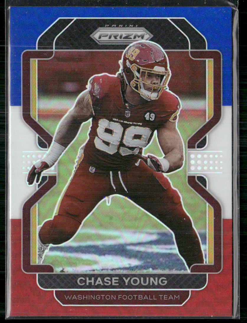 Chase Young 2021 Panini Prizm Red White and Blue #213 Washington Football Team