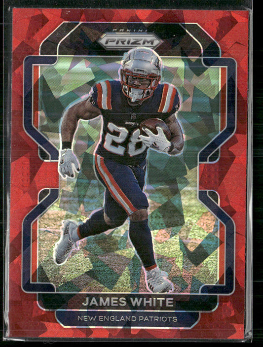 James White 2021 Panini Prizm Red Ice #98 New England Patriots