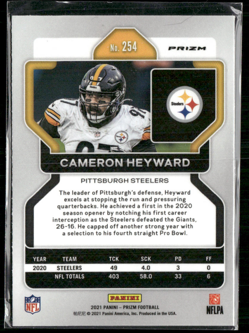 Cameron Heyward 2021 Panini Prizm Red Ice #254 Pittsburgh Steelers