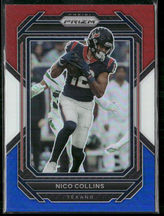 Nico Collins 2022 Panini Prizm Red White and Blue #117 Houston Texans