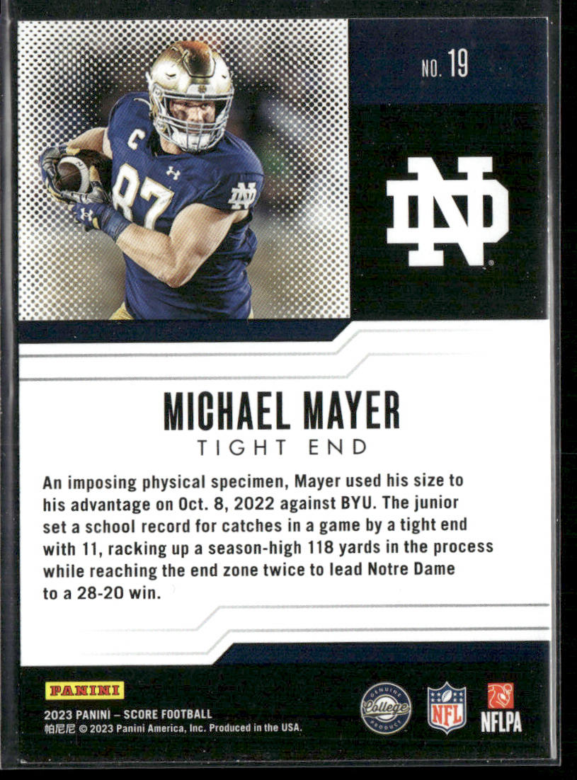 Michael Mayer 2023 Score Protential #19 Notre Dame Fighting Irish