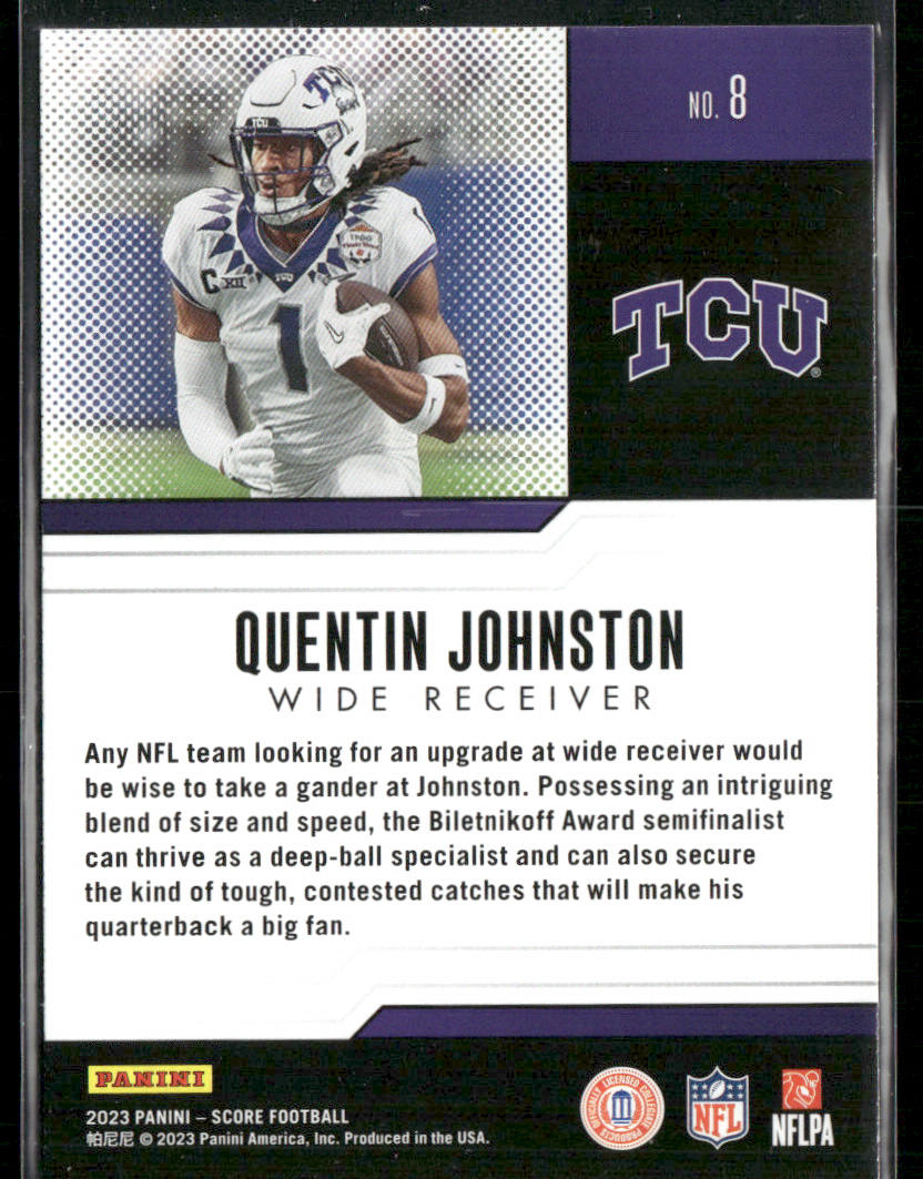 Quentin Johnston 2023 Score Protential #8 TCU Horned Frogs