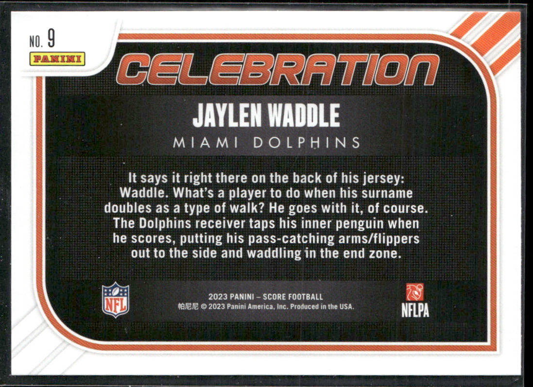 Jaylen Waddle 2023 Score Celebration #9 Miami Dolphins